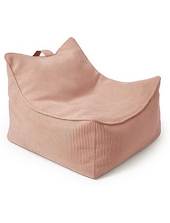 Pouf fauteuil enfant 60x70x50 cm en velours côtelé fin meow baby