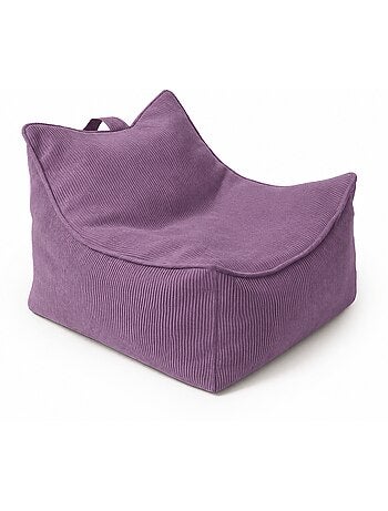 Pouf fauteuil enfant 60x70x50 cm en velours côtelé fin meow baby