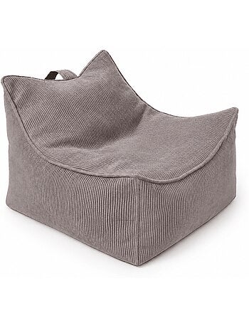 Pouf fauteuil enfant 60x70x50 cm en velours côtelé fin meow baby