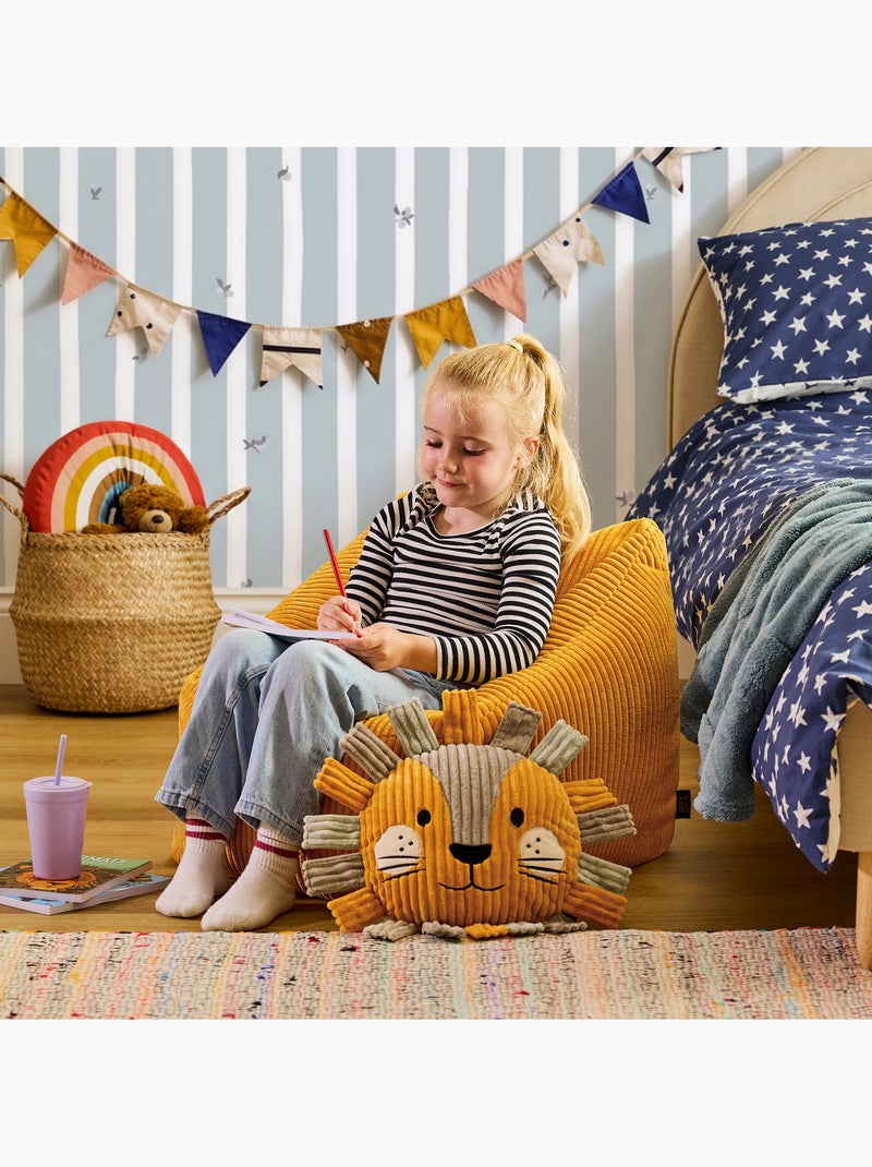 Pouf fauteuil enfant avec coussin animal assorti en velours côtelé - icon Ocre - Kiabi