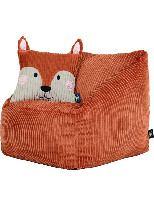 Pouf fauteuil enfant avec coussin animal assorti en velours côtelé - icon - Kiabi