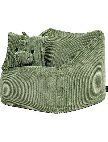 Pouf fauteuil enfant avec coussin animal assorti en velours côtelé - icon