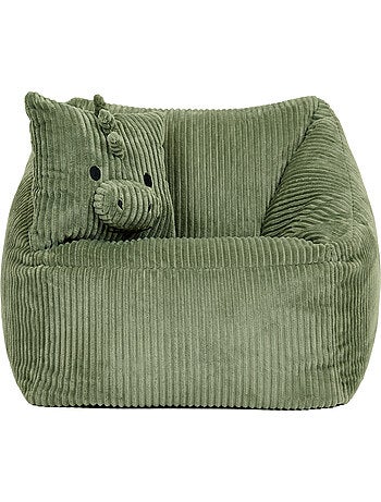 Pouf fauteuil enfant avec coussin animal assorti en velours côtelé - icon