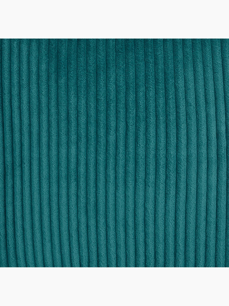 Pouf fauteuil enfant avec repose-pied carré assorti en velours côtelé - icon Bleu canard - Kiabi