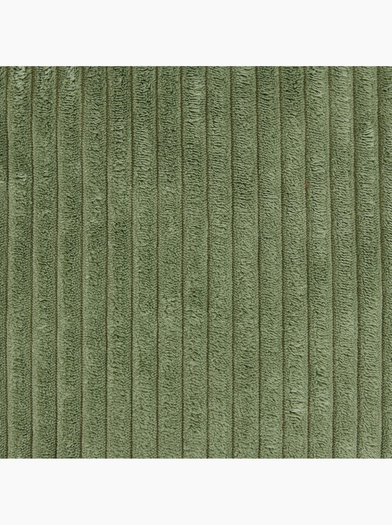 Pouf fauteuil enfant avec repose-pied carré assorti en velours côtelé - icon Vert Sauge - Kiabi