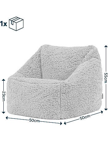 Pouf fauteuil enfant en polaire peluche douce - icon