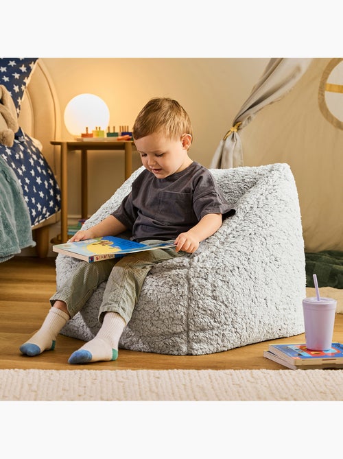 Pouf fauteuil enfant en polaire peluche douce - icon - Kiabi