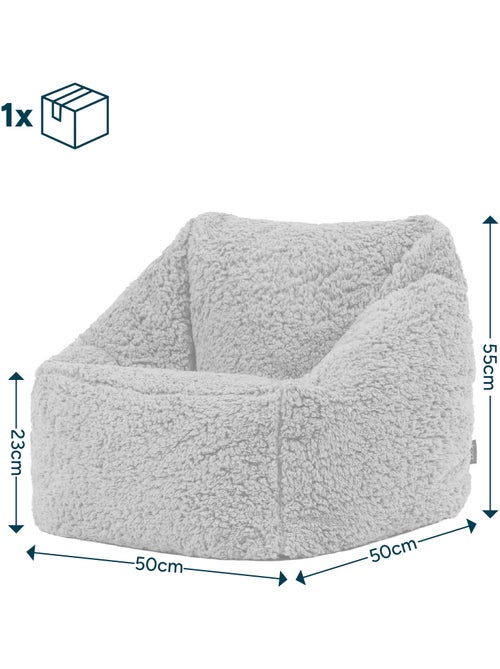 Pouf fauteuil enfant en polaire peluche douce - icon - Kiabi