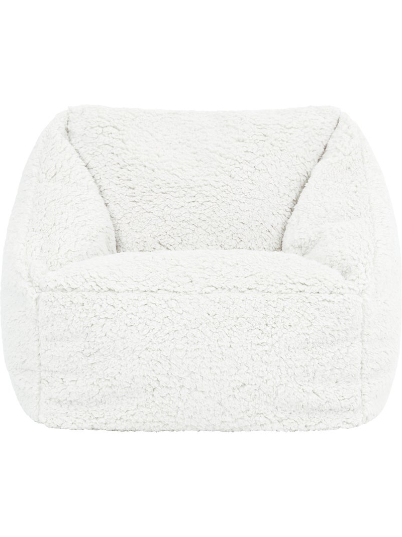 Pouf fauteuil enfant en polaire peluche douce - icon Ivoire - Kiabi