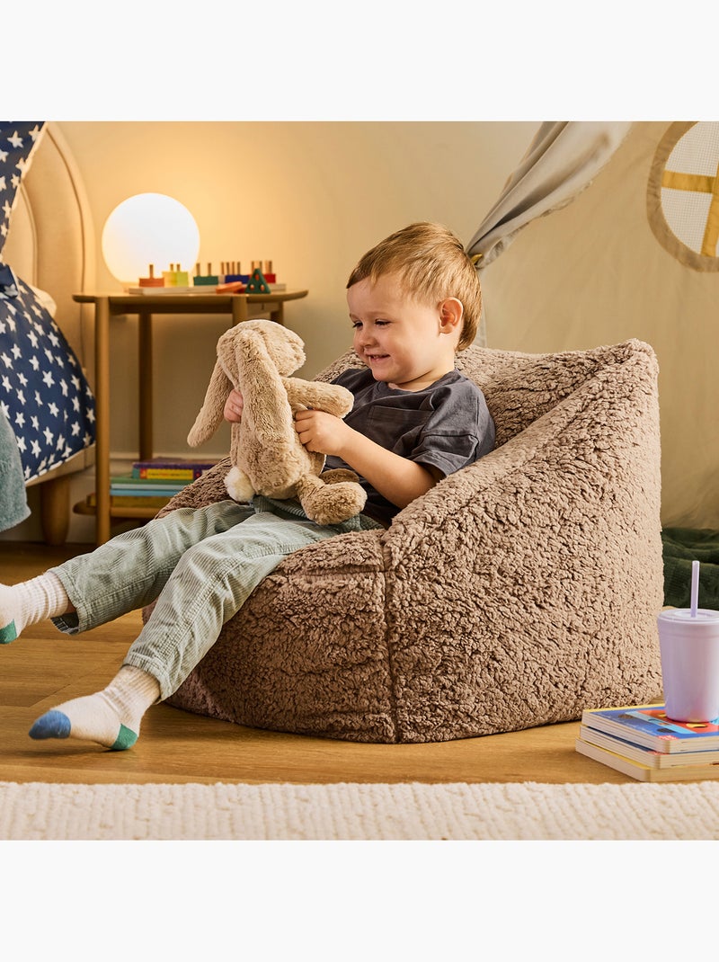 Pouf fauteuil enfant en polaire peluche douce - icon Marron - Kiabi