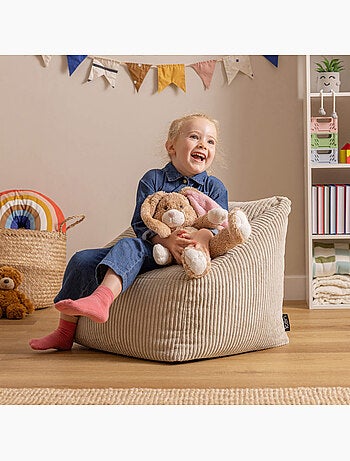 Pouf fauteuil enfant en velours côtelé - icon