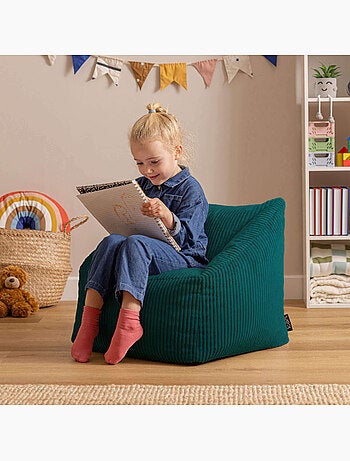 Pouf fauteuil enfant en velours côtelé - icon