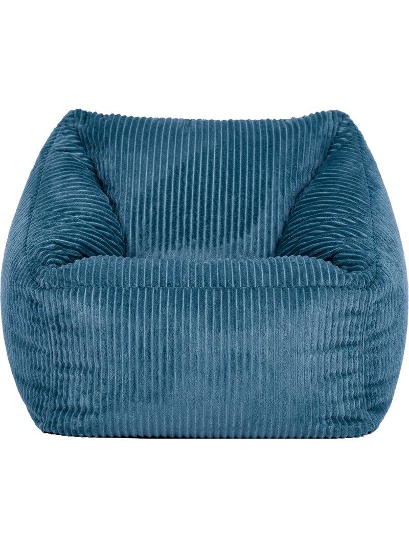 Pouf fauteuil enfant en velours côtelé - icon Bleu jean - Kiabi
