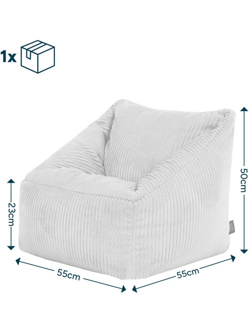 Pouf fauteuil enfant en velours côtelé - icon - Kiabi