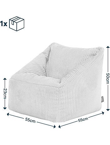 Pouf fauteuil enfant en velours côtelé - icon
