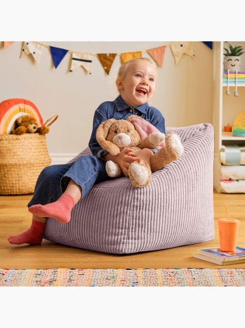 Pouf fauteuil enfant en velours côtelé - icon - Kiabi