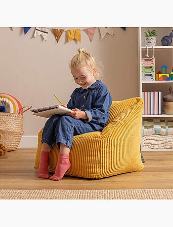 Pouf fauteuil enfant en velours côtelé - icon