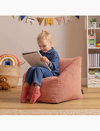 Pouf fauteuil enfant en velours côtelé - icon
