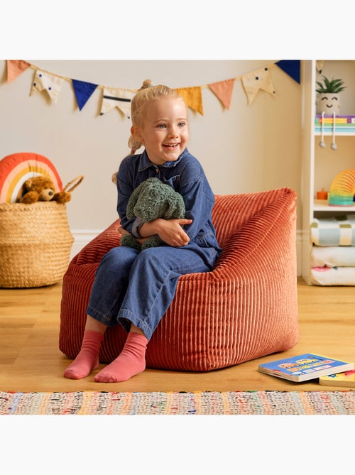 Pouf fauteuil enfant en velours côtelé - icon - Kiabi