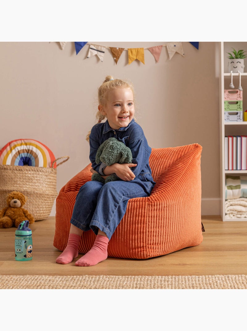 Pouf fauteuil enfant en velours côtelé - icon Terracotta - Kiabi