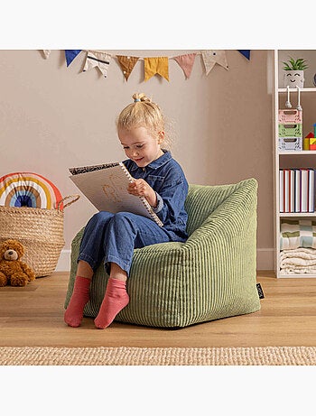 Pouf fauteuil enfant en velours côtelé - icon