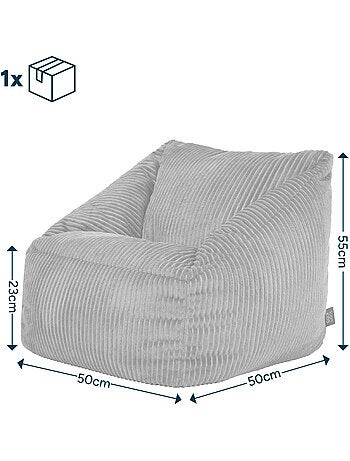 Pouf fauteuil enfant en velours côtelé - icon