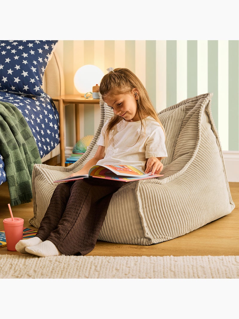 Pouf fauteuil grand enfant en velours côtelé - icon Beige - Kiabi