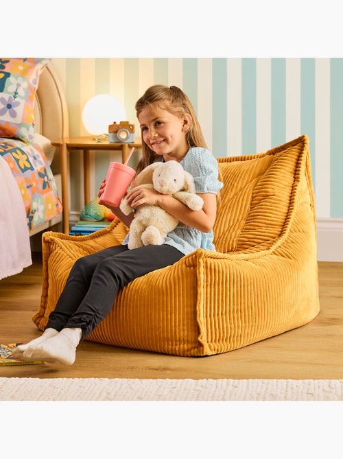 Pouf fauteuil grand enfant en velours côtelé - icon - Kiabi