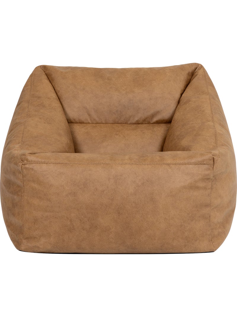 Pouf fauteuil salon natalia en imitation cuir, végan - icon Marron clair - Kiabi