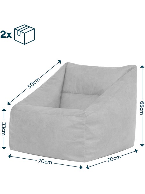 Pouf fauteuil salon natalia en imitation cuir, végan - icon - Kiabi