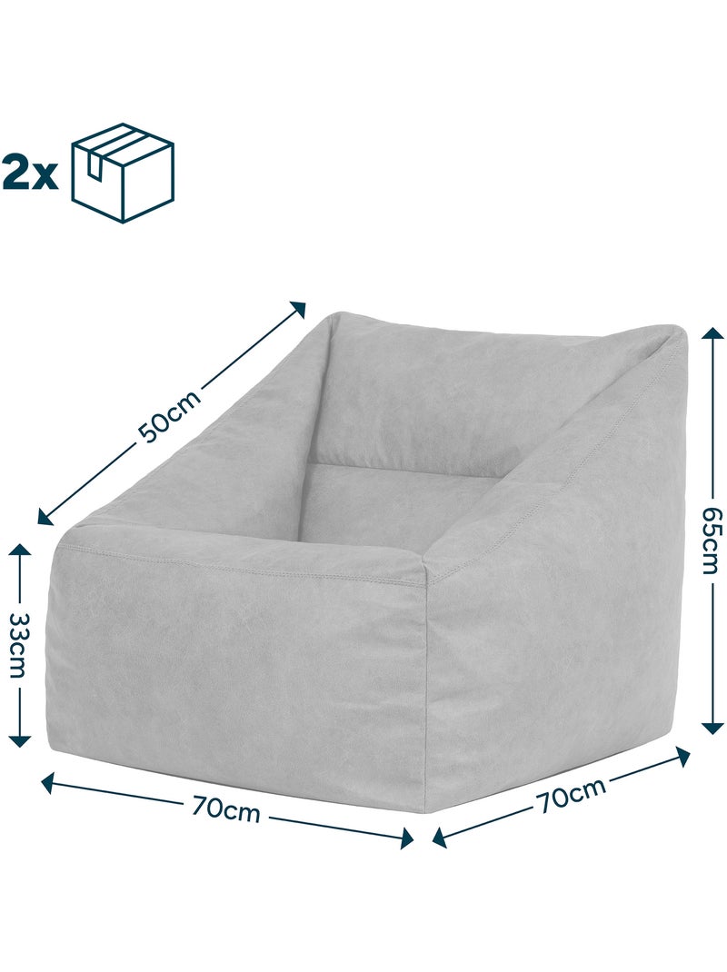 Pouf fauteuil salon natalia en imitation cuir, végan - icon Marron clair - Kiabi