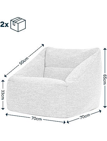 Pouf fauteuil salon natalia en tissu tissé - icon