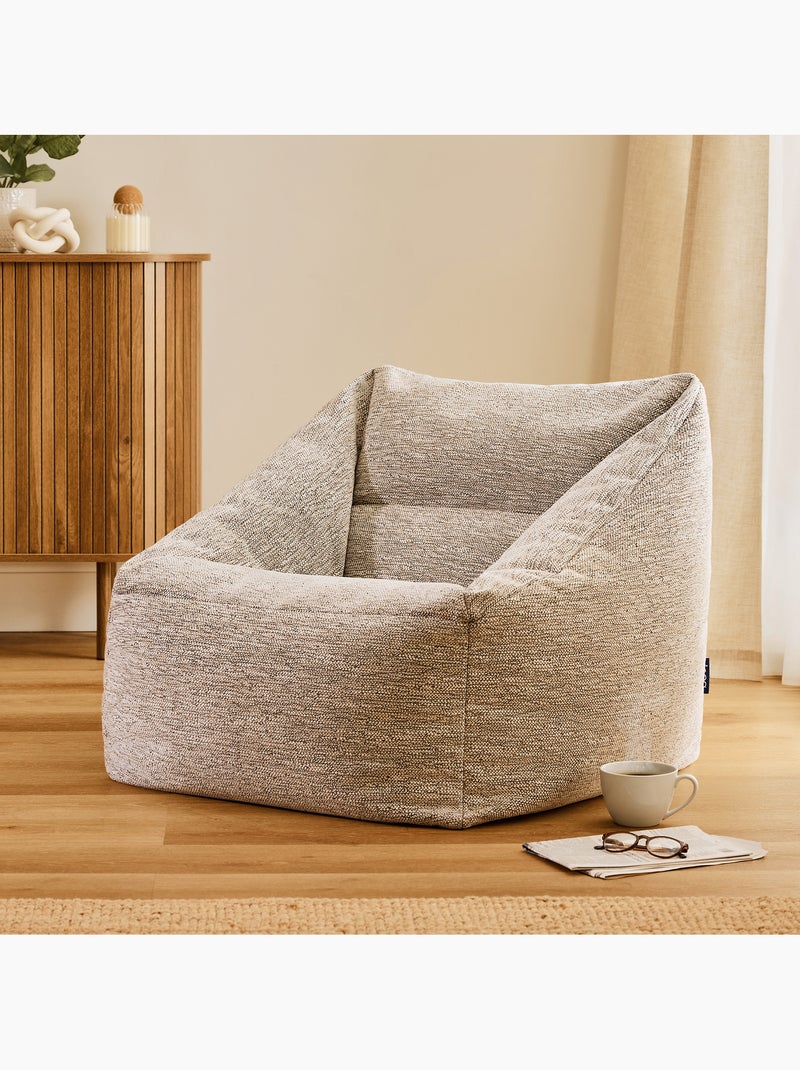 Pouf fauteuil salon natalia en tissu tissé - icon Beige chiné - Kiabi