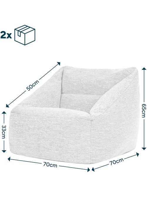 Pouf fauteuil salon natalia en tissu tissé - icon - Kiabi