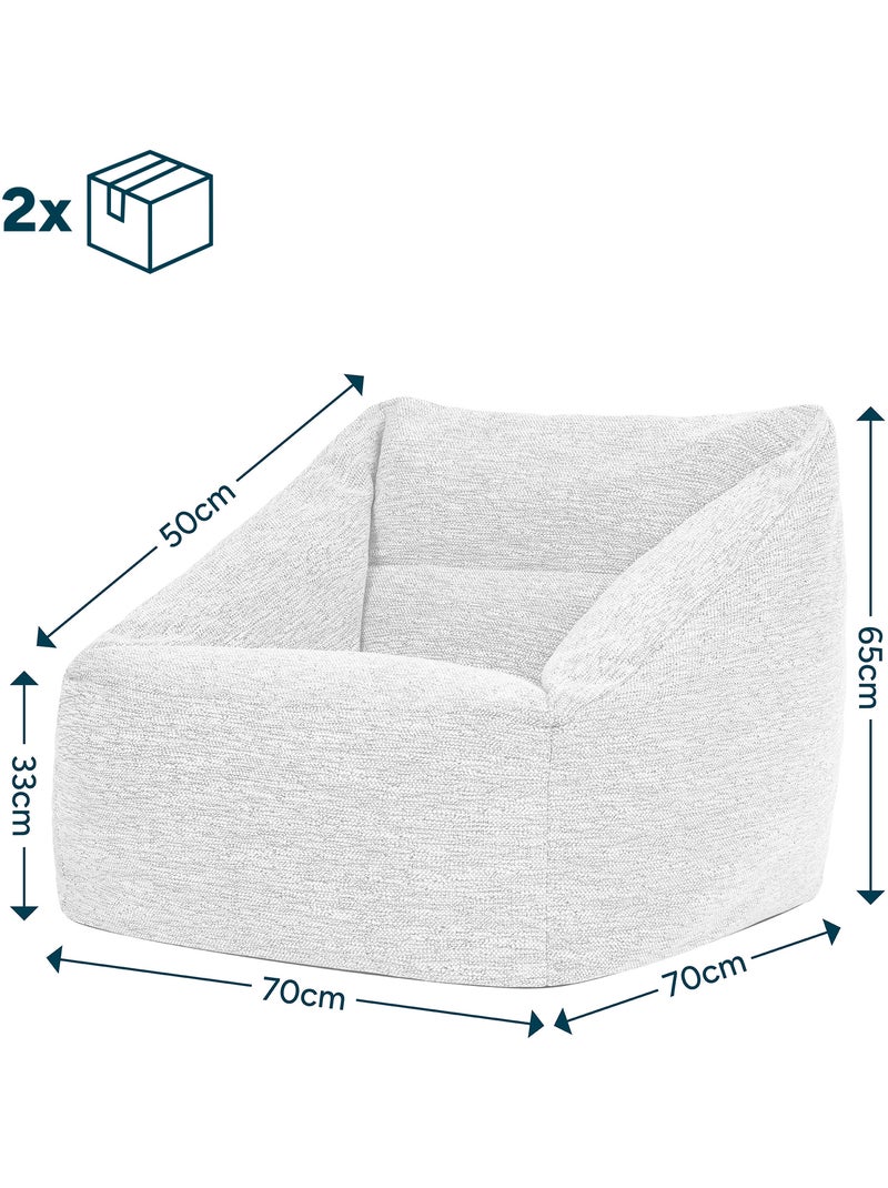 Pouf fauteuil salon natalia en tissu tissé - icon Beige chiné - Kiabi