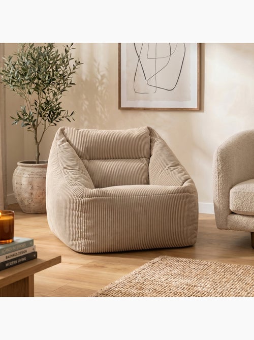 Pouf fauteuil salon natalia en velours côtelé - icon - Kiabi