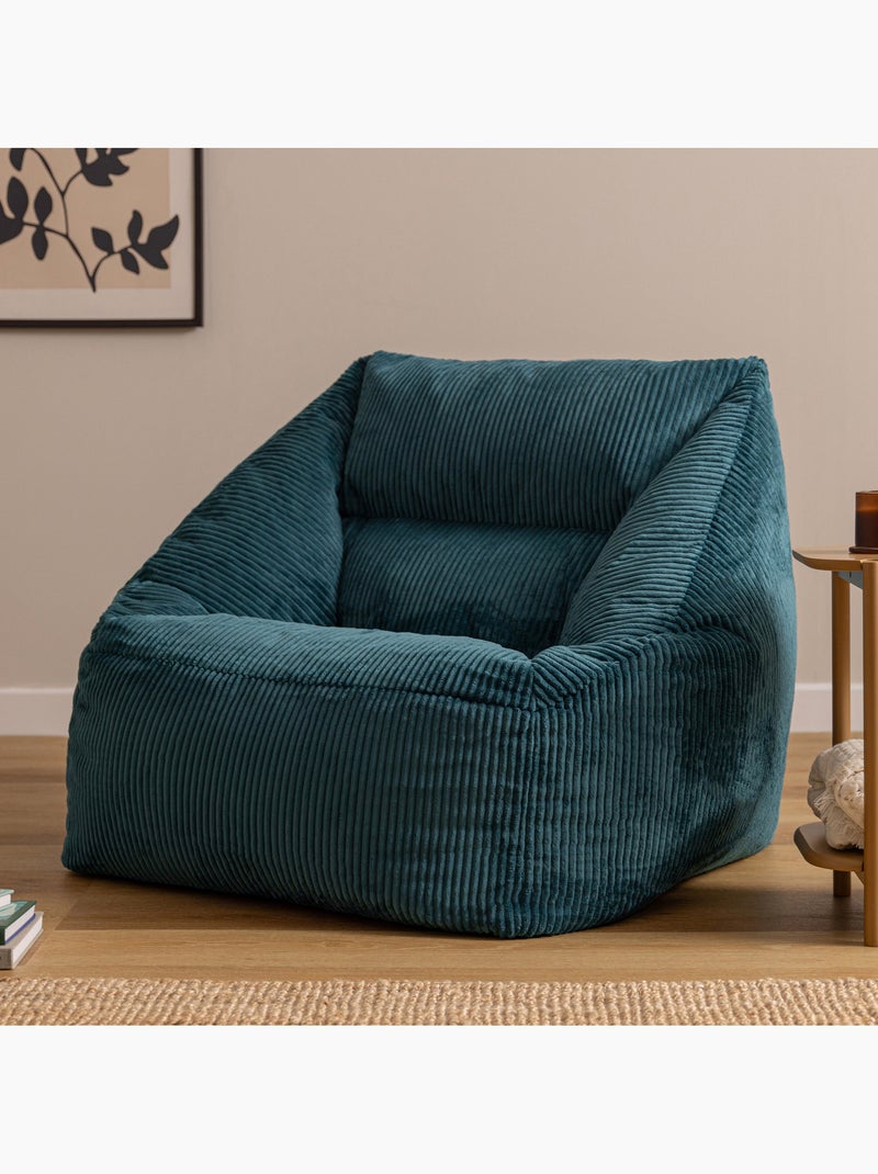 Pouf fauteuil salon natalia en velours côtelé - icon Bleu canard - Kiabi