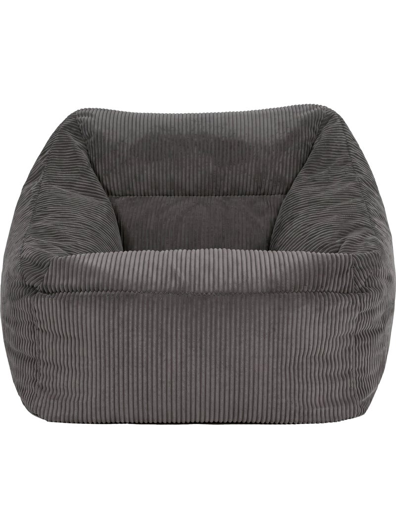 Pouf fauteuil salon natalia en velours côtelé - icon gris anthracite - Kiabi