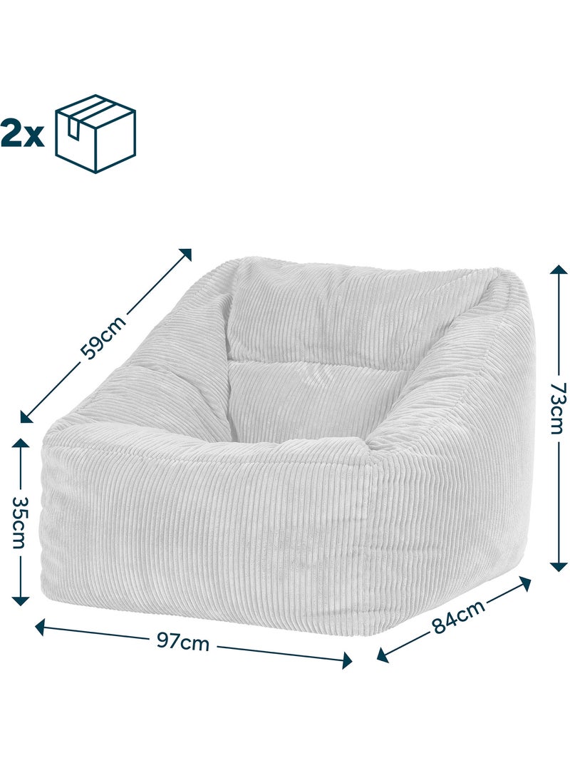 Pouf fauteuil salon natalia en velours côtelé - icon gris anthracite - Kiabi