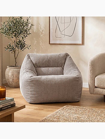Pouf fauteuil salon natalia en velours côtelé - icon