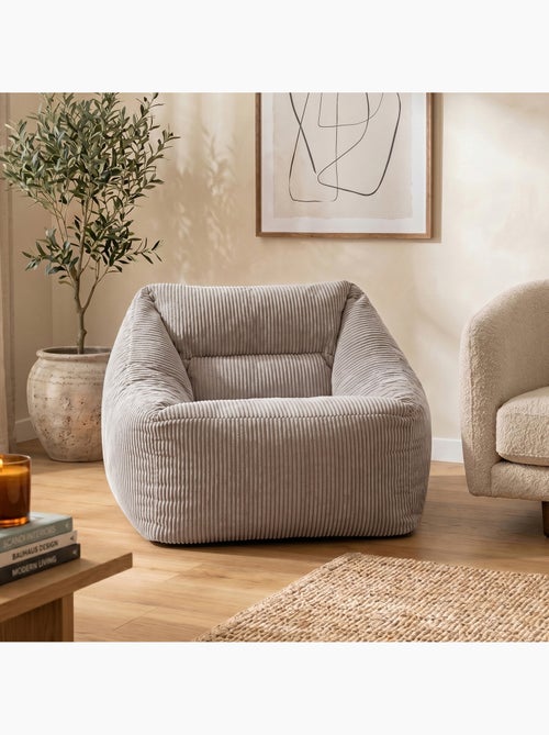 Pouf fauteuil salon natalia en velours côtelé - icon - Kiabi