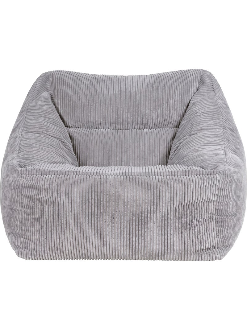 Pouf fauteuil salon natalia en velours côtelé - icon Gris clair - Kiabi