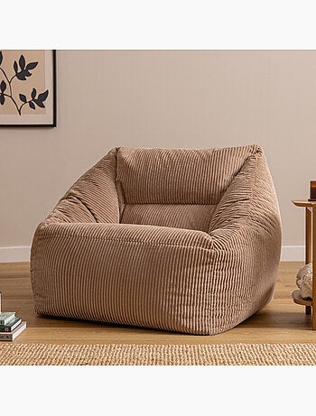 Pouf fauteuil salon natalia en velours côtelé - icon
