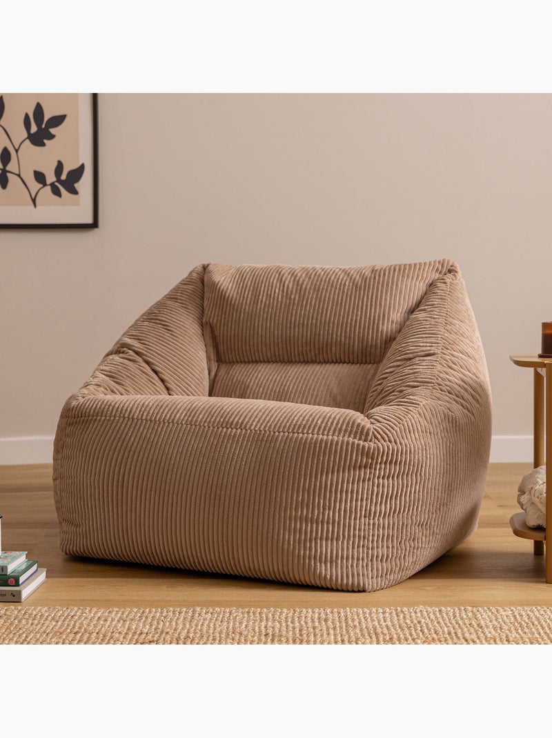 Pouf fauteuil salon natalia en velours côtelé - icon Moka - Kiabi