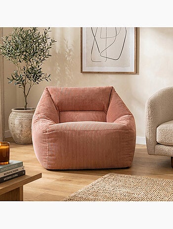 Pouf fauteuil salon natalia en velours côtelé - icon