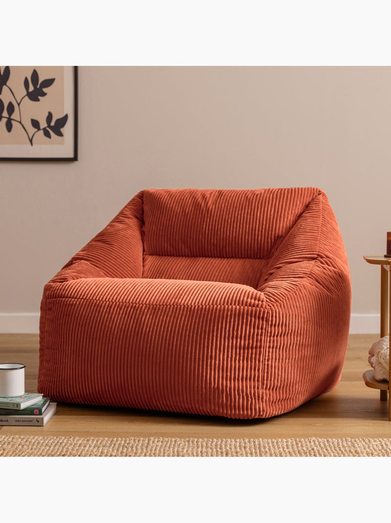 Pouf fauteuil salon natalia en velours côtelé - icon Terracotta - Kiabi