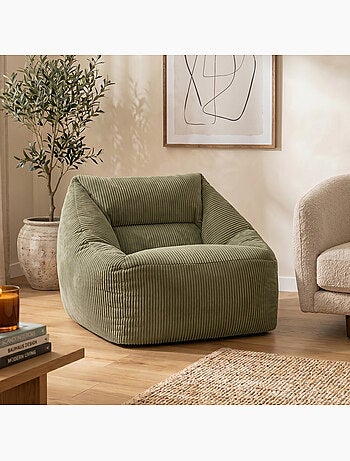 Pouf fauteuil salon natalia en velours côtelé - icon