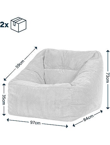Pouf fauteuil salon natalia en velours côtelé - icon