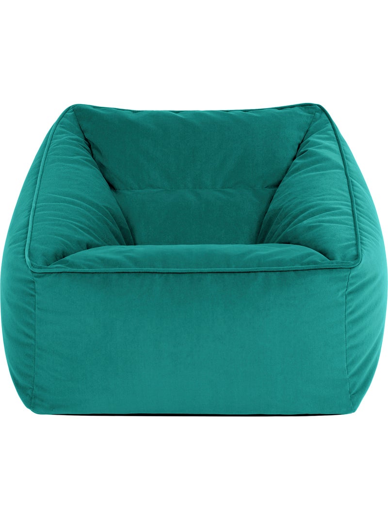 Pouf fauteuil salon natalia en velours mat - icon Bleu canard - Kiabi