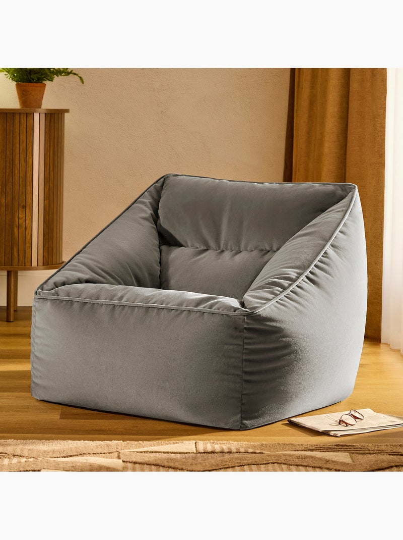 Pouf fauteuil salon natalia en velours mat - icon gris anthracite - Kiabi
